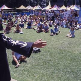 The Wizard on the Library Lawn at Orientation Week