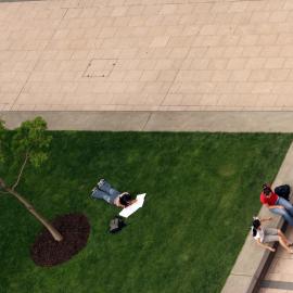Students on Science Lawn