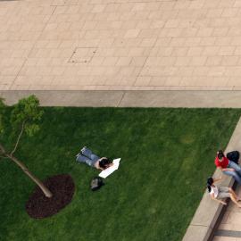 Students on Science Lawn
