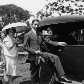 Driving in a car with friends