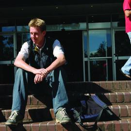 Students on the Biological Sciences Building Steps