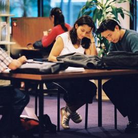 Library - Students studying at desks