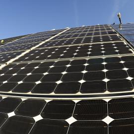 Solar Panels with Library Building in background