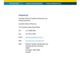 2010 Australian School of Taxation and Business Law Annual Research Report