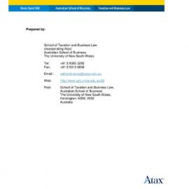 2012 Australian School of Taxation and Business Law Annual Research Report