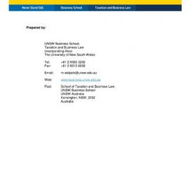 2013 Australian School of Taxation and Business Law Annual Research Report