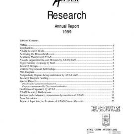 1999 Australian Taxation Studies Program Research Annual Report