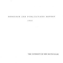 1962 UNSW Research and Publications Report