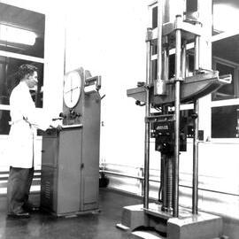 School of Metallurgy - John Hitchen operating the Amsler