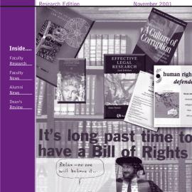 Faculty of Law - Alumni News November 2001