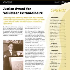 Faculty of Law - Alumni News May 2003