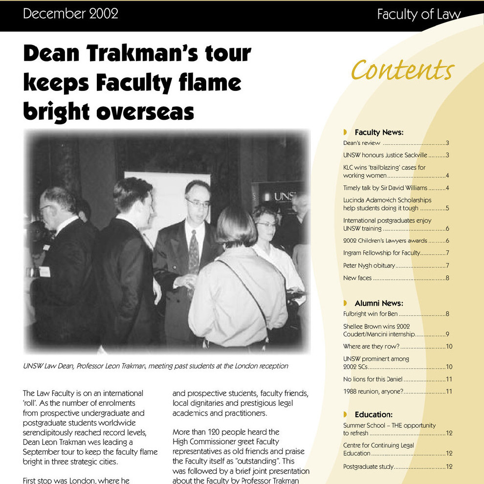 Faculty of Law Alumni Newsletter