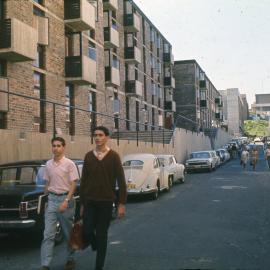 Students walking near south end of Philip Baxter College