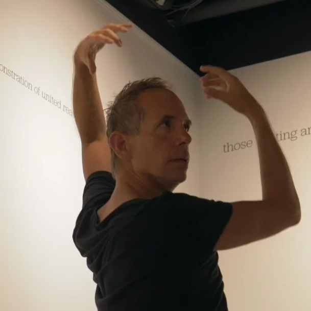Martin Del Amo Lecture Performance – In Response: Dialogues With RealTime exhibition