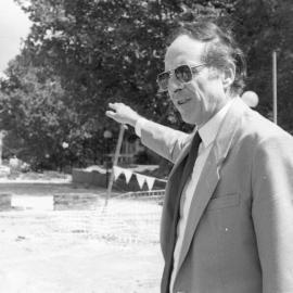 David Chesterman in Front of Work on Walkway