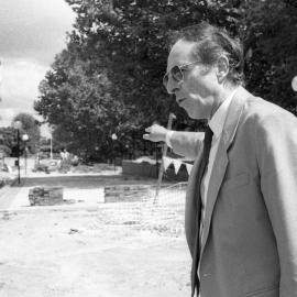 David Chesterman in Front of Work on Walkway