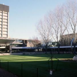 Library Building and Library Lawn, including Clock