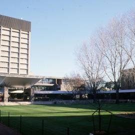 Library Building and Library Lawn, including Clock
