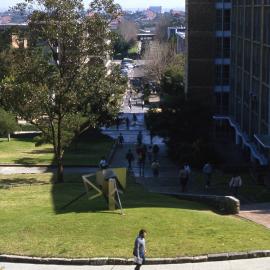 Looking down the Main Walkway (West) from Upper Campus