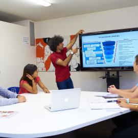 Students in Meeting space