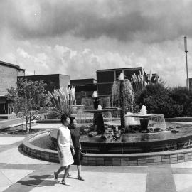 Mother and daughter and the Engineering Fountain. 