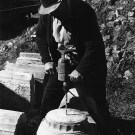 Jack Hodges working on one of the Subiaco columns.