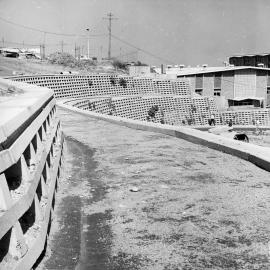 The honeycomb feature wall and roadway 