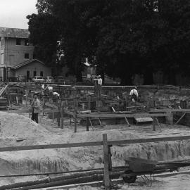 Foundations for the new college accommodation (later Baxter College)