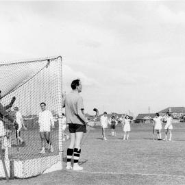 A hockey match between Anatomy staff and students