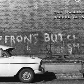 The defacement (graffiti) of the Wallace Wurth School of Medicine
