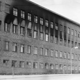 Evidence of the fire in the first major building at the University.