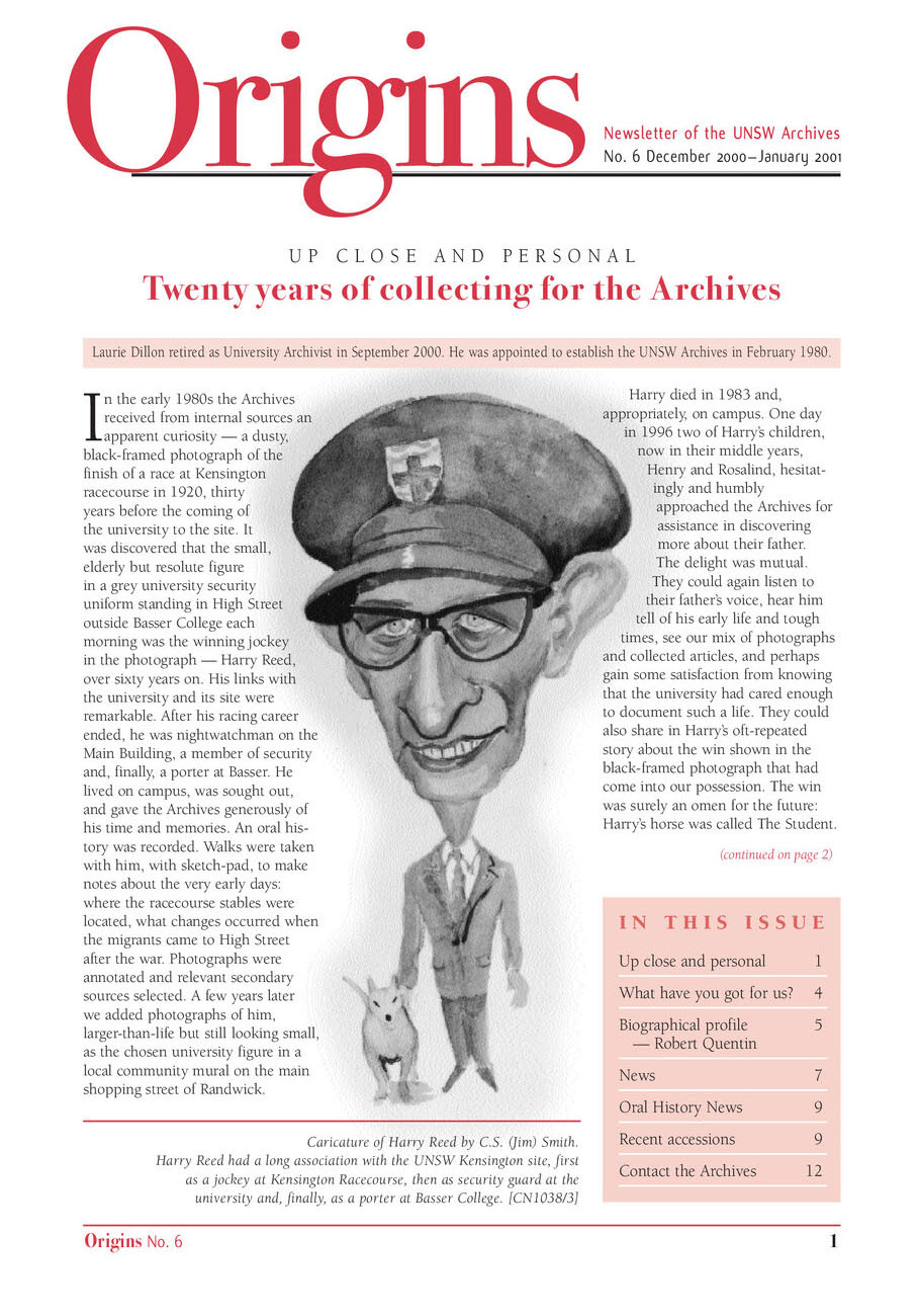 Origins: Newsletter of the UNSW Archives No. 6 (2000)