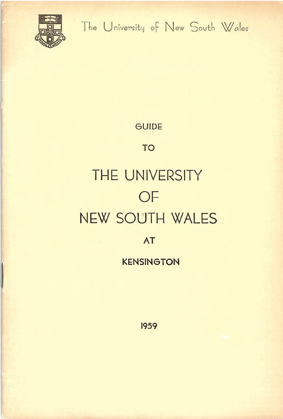 From the front cover of the 1959 UNSW guide